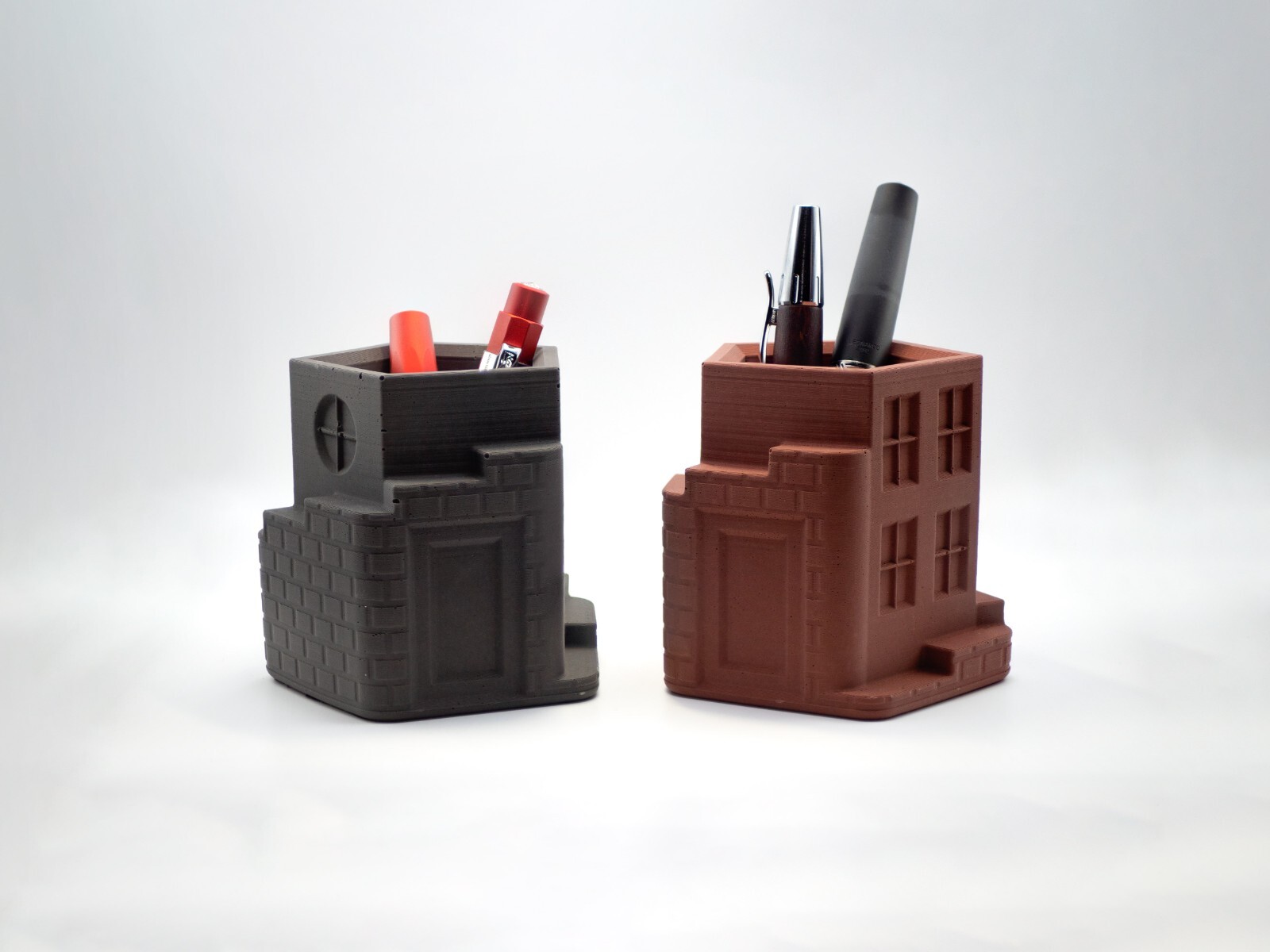 Concrete Pencil Holder / Modern Desk Organizer | Industrial Style Office Decor