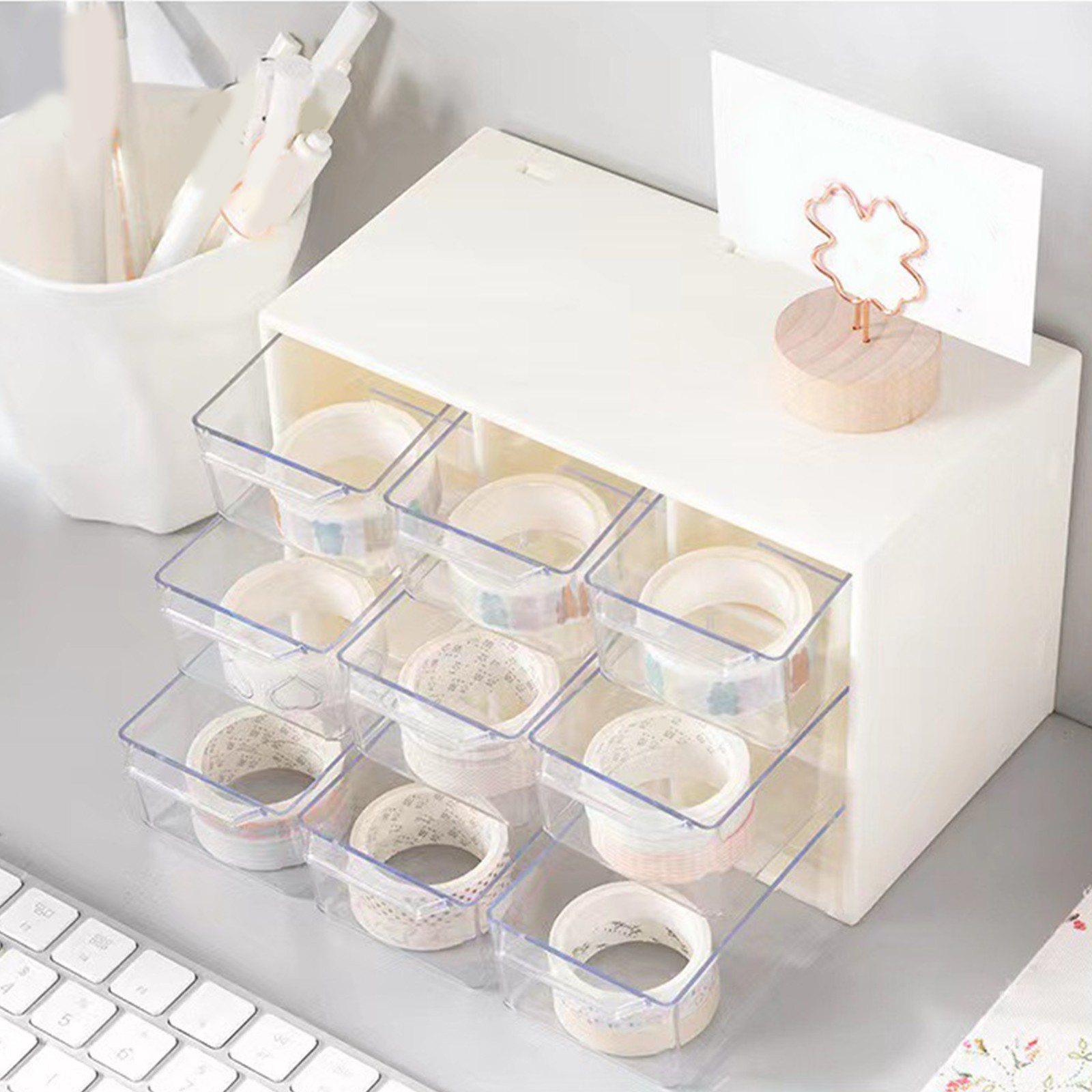 9 Drawer Dustproof Desk Organizer For Jewelry Makeup Office Trending