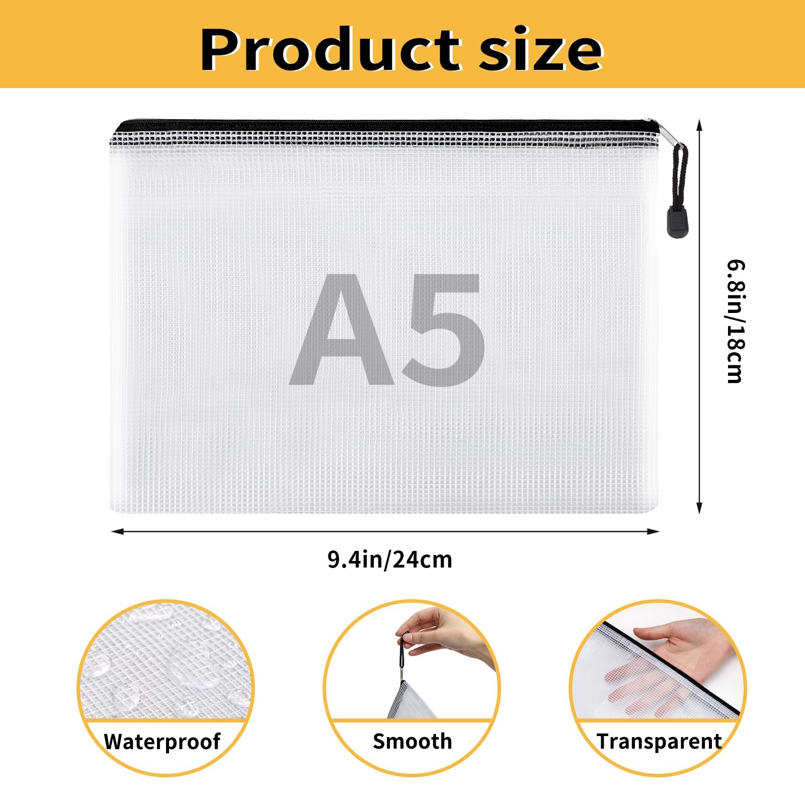 36pcs Pencil Pouch, Mesh Zipper Pouch Zipper Bags, 6×9 Inches Large Storage B…
