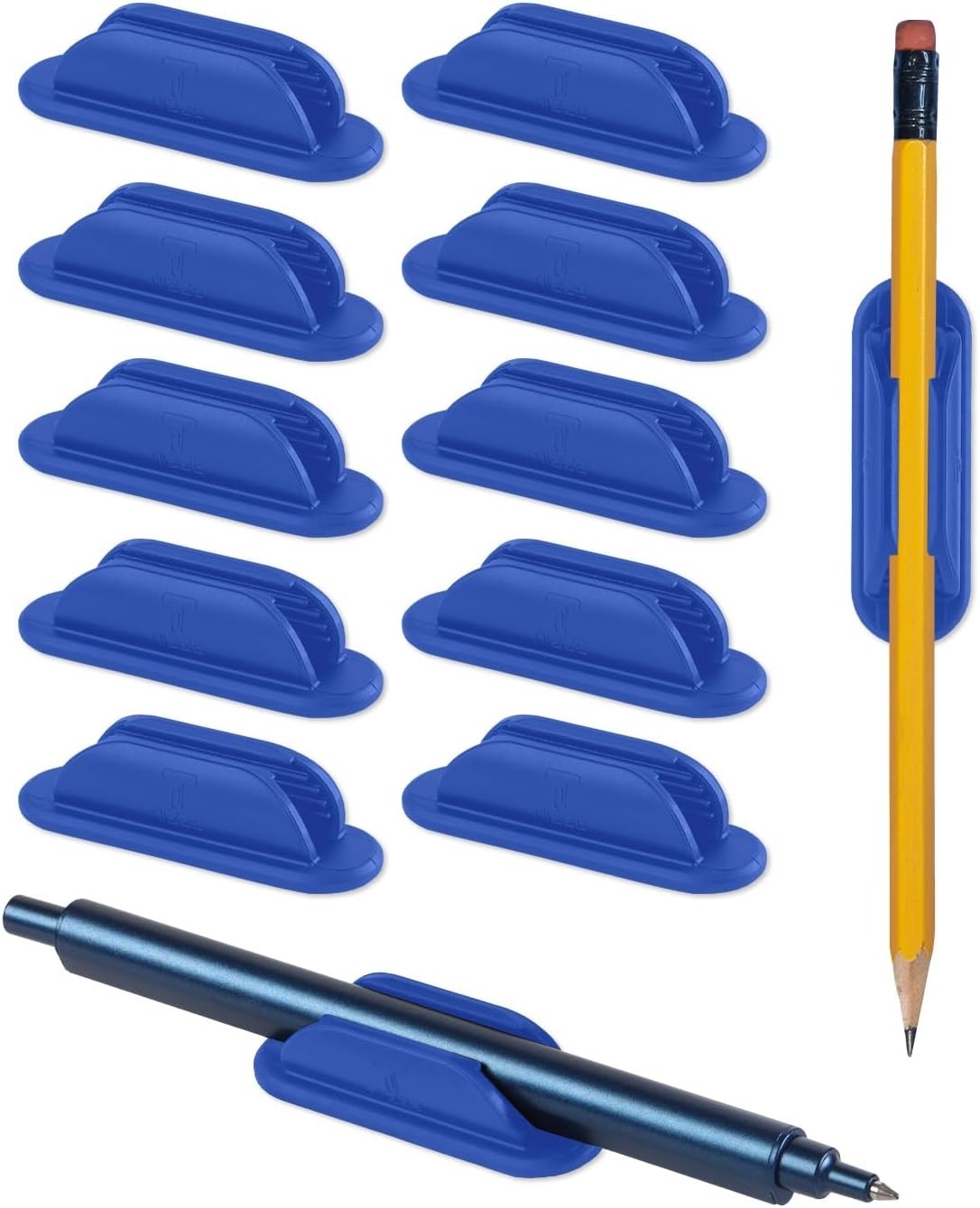 10 Pack Adhesive Pencil Holder Desk Silicone Pen Holder Wall Clipboard & Laptop