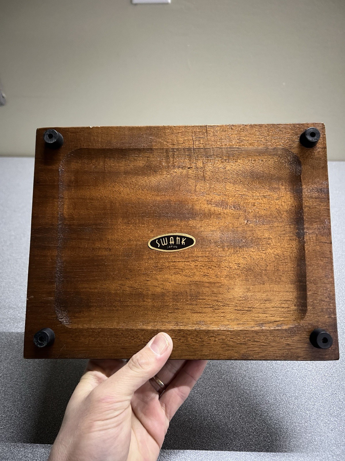 Vintage SWANK Wood Desk Organizer DRESSER CADDY
