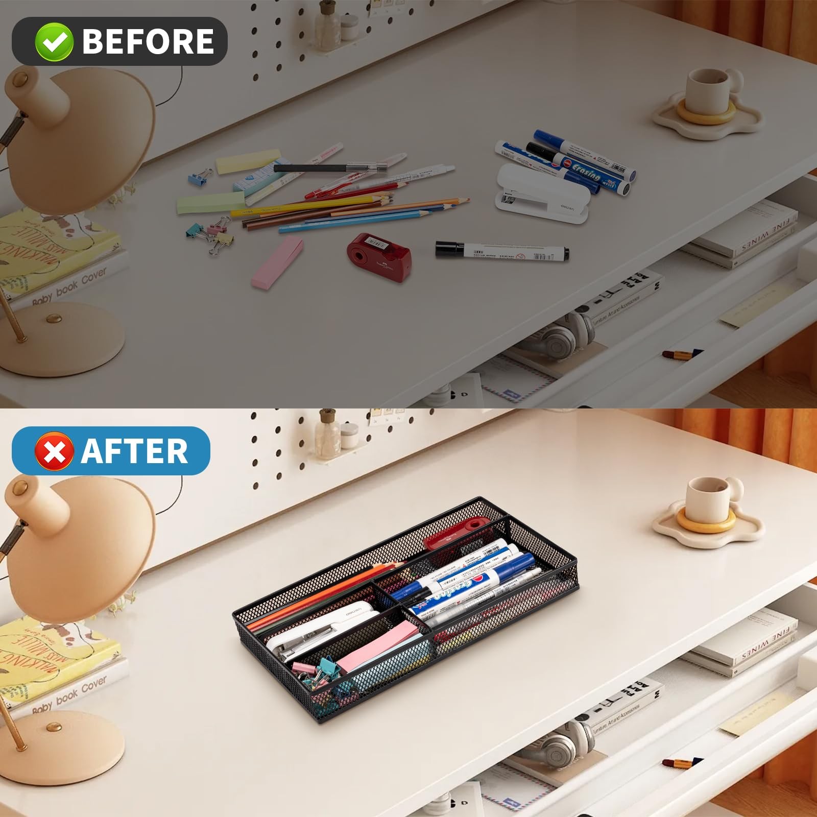 shenee Desk Drawer Organizer Tray,Drawer Organizer for Office and Home,Desk O…