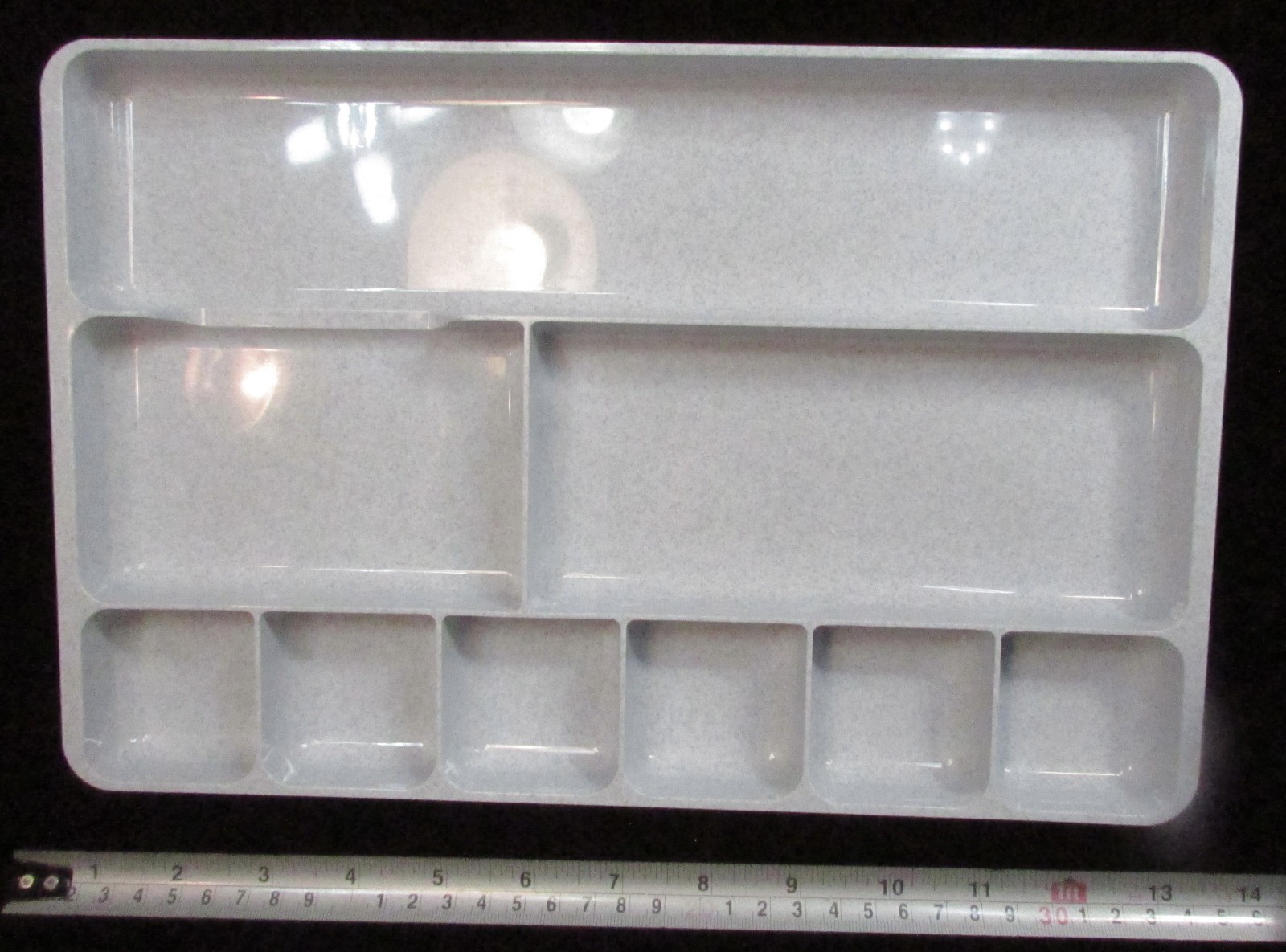 Rogers No. 517 Office Desk DRAWER ORGANIZER Speckled Gray 9 Compartments 9″x 14″