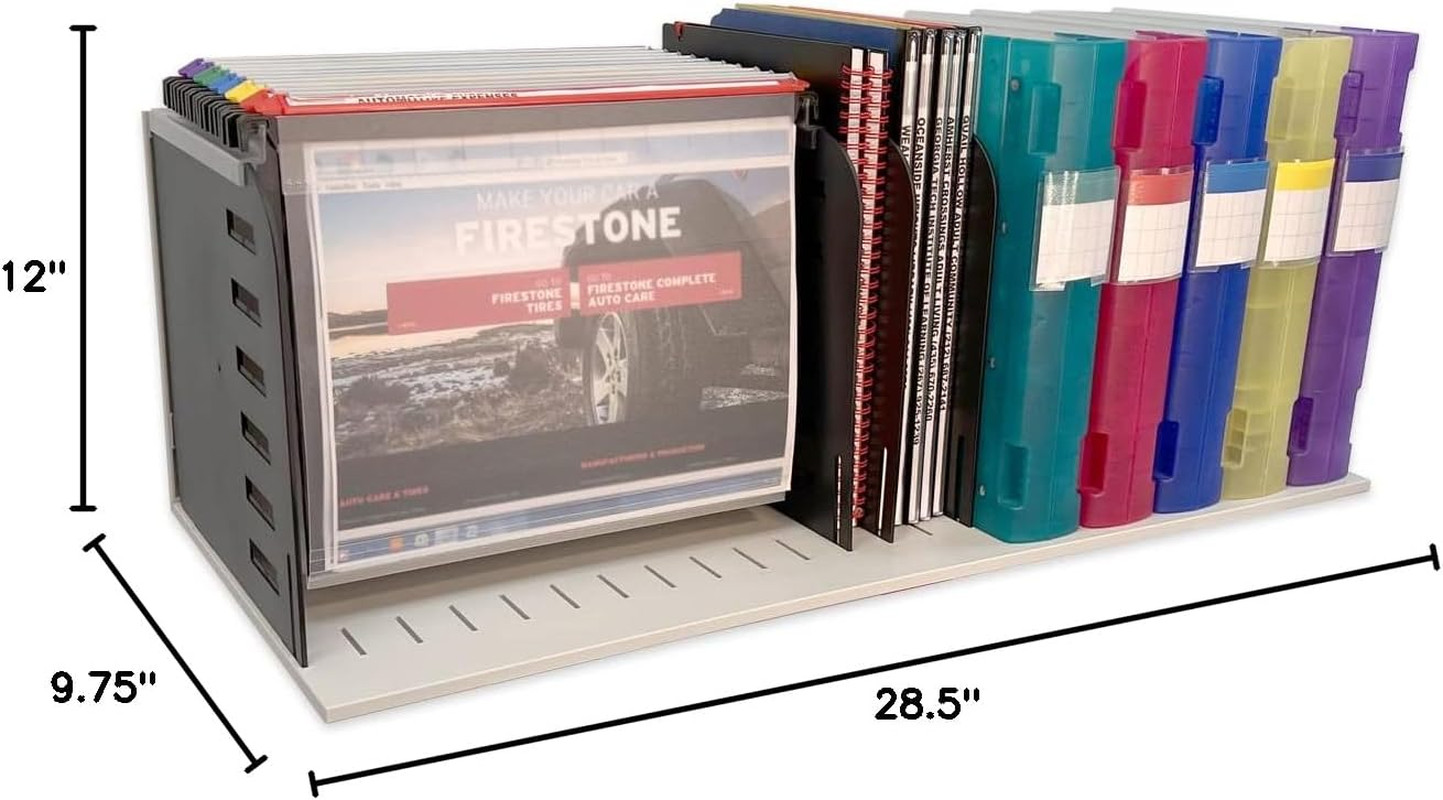 Vertical File Organizer with 7 Slots & Adjustable Dividers for Desktop Use