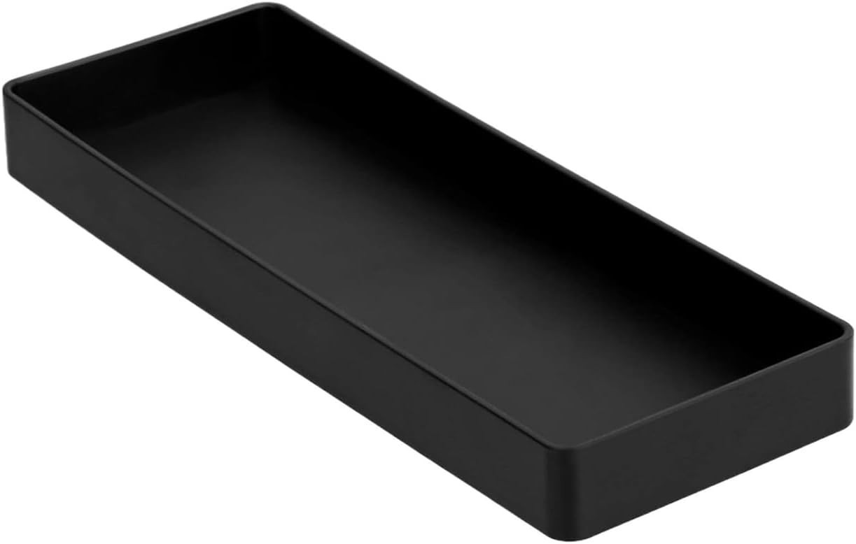 Elegant Plastic Half Accessory Tray for Efficient Workspace Organization, Black