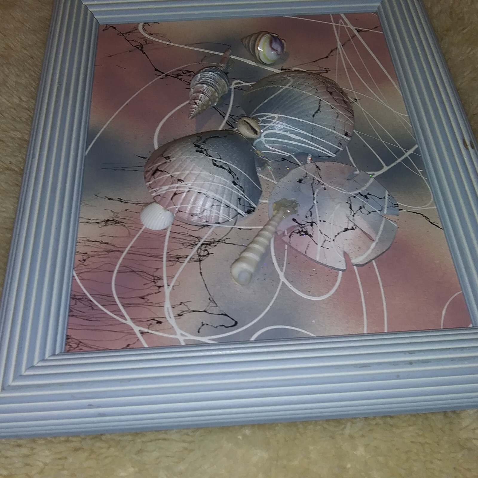 Painting with real seashells hand painted