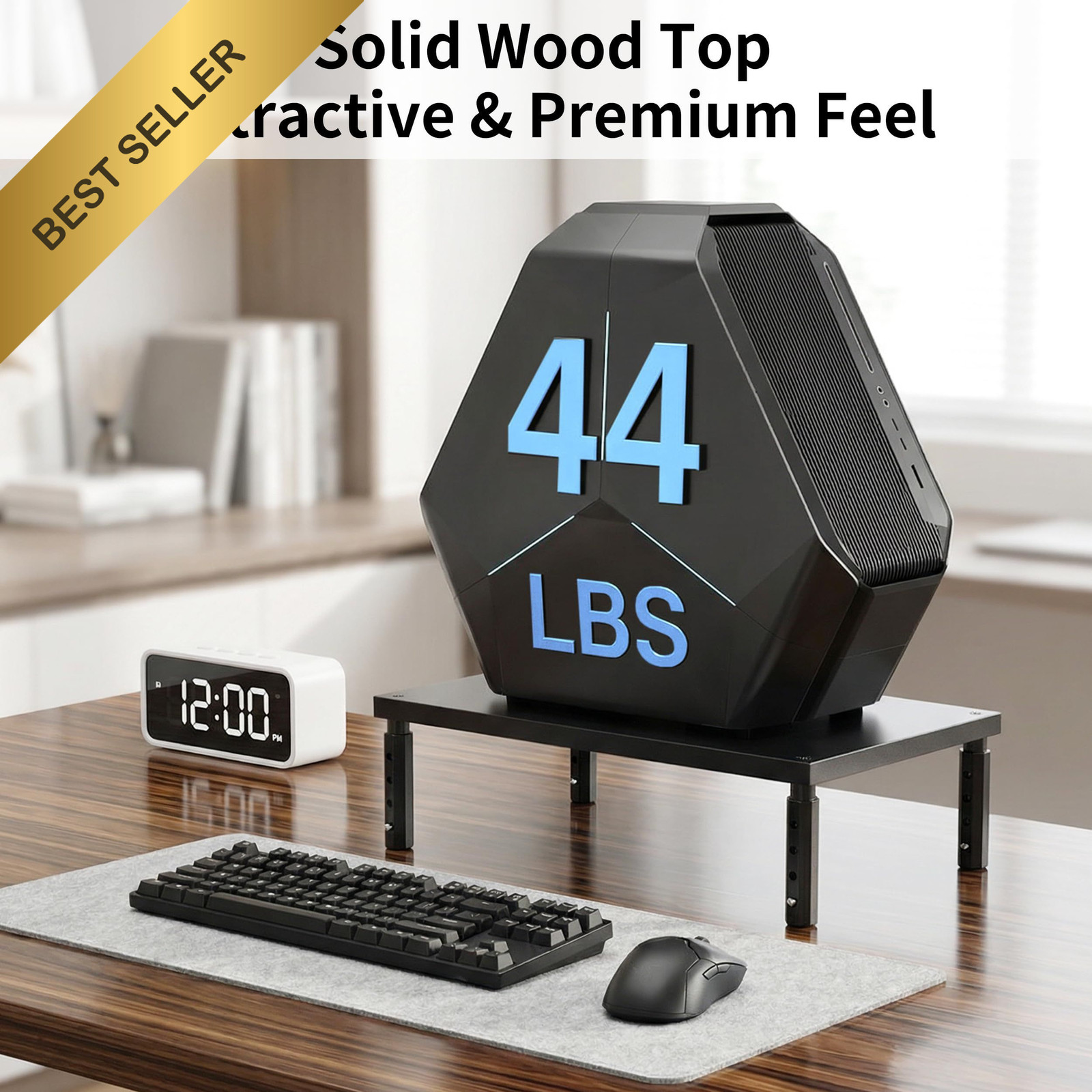 OPNICE Desk Organizers and Accessories, Adjustable Computer Black Wood