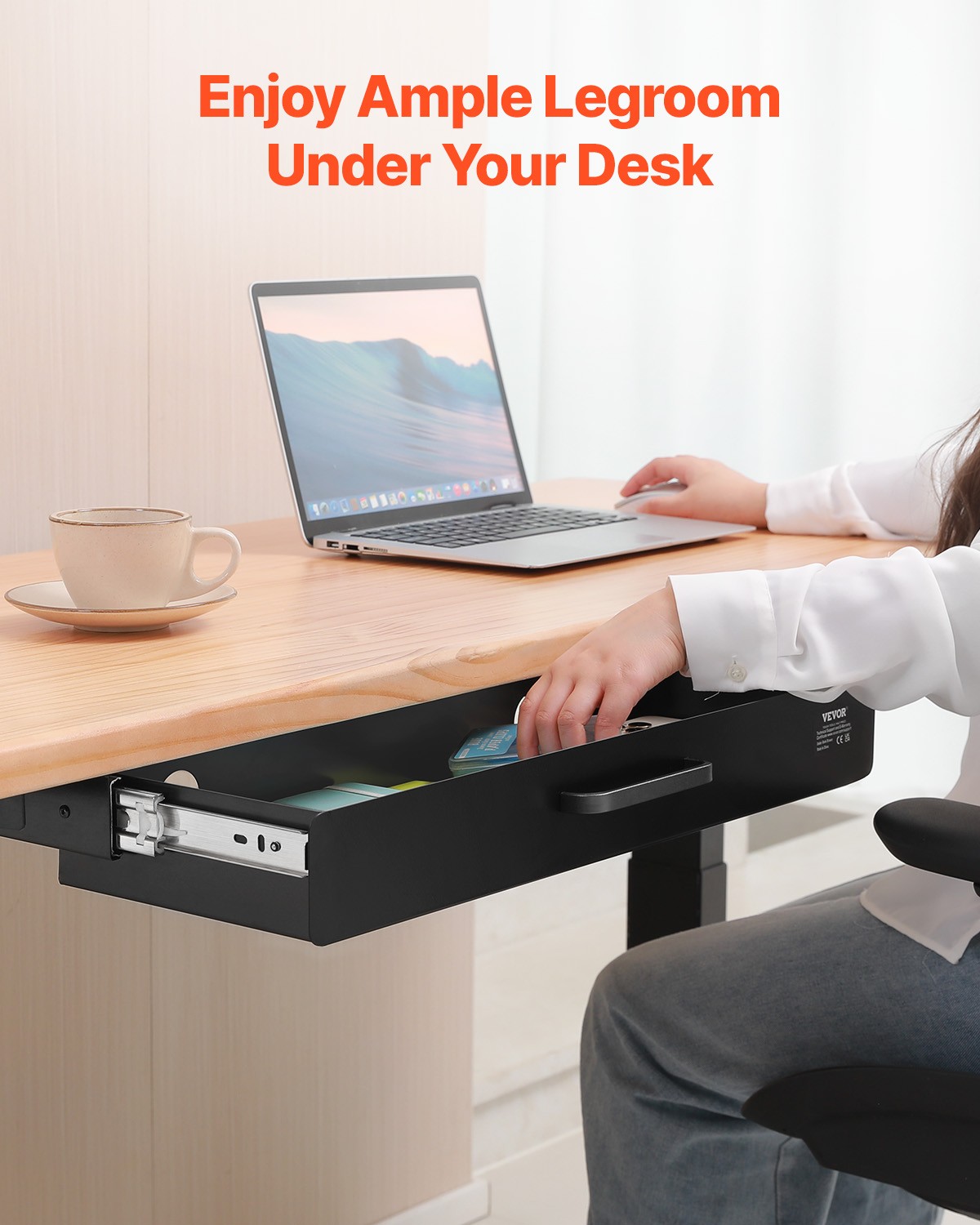 VEVOR 22 in Under Desk Drawer Organizer Slide-out Drawer Space Saver