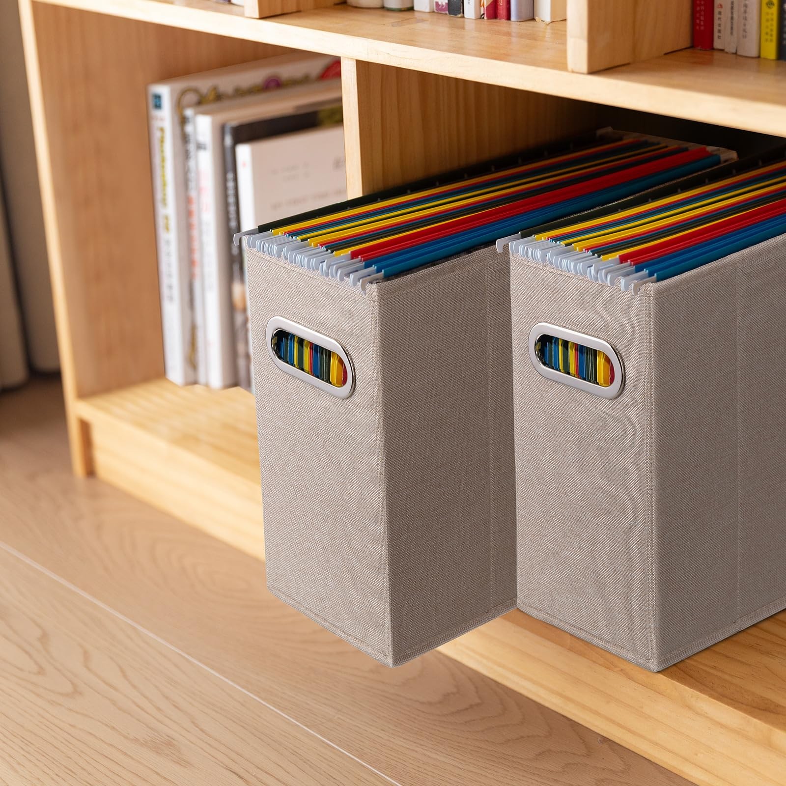 ComfortKeeper 4 Packs Letter Size File Organizer, Folders 4 Pack, Beige