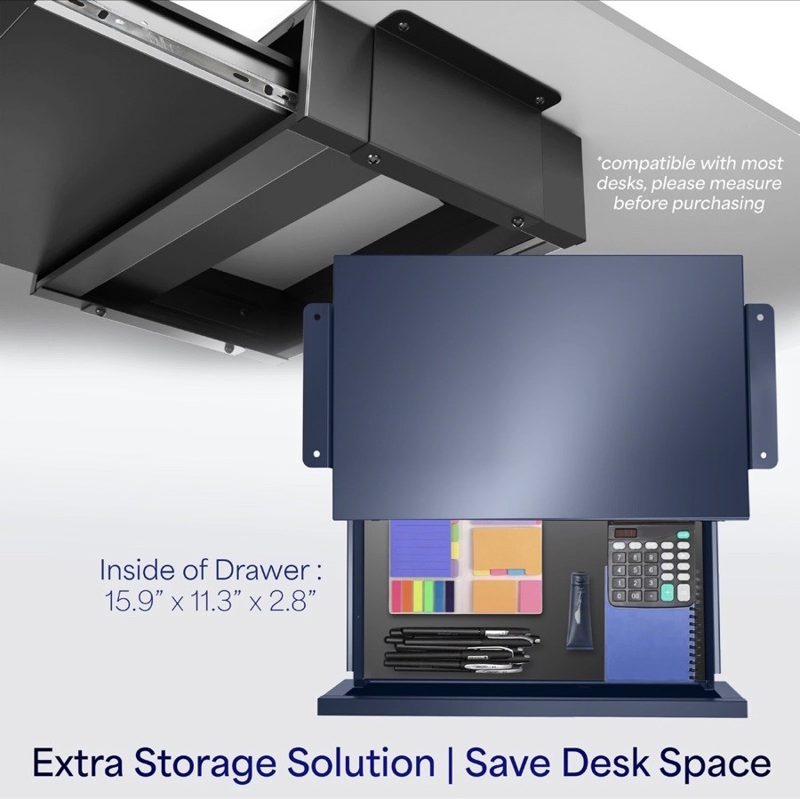 VIVO Black Pull Out Desktop Storage Drawer Desk Organizer NO MOUNTING BRACKET