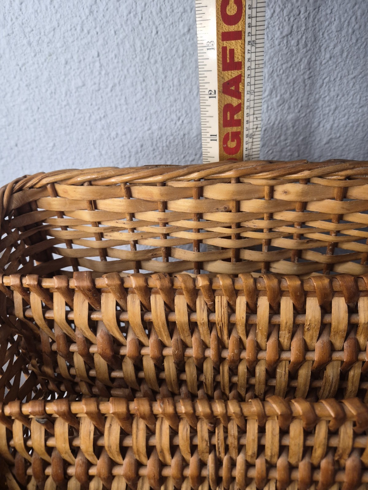 Vintage 1970s Large Wicker Rattan Desk Organizer Letter Holder Tray Sturdy Nice