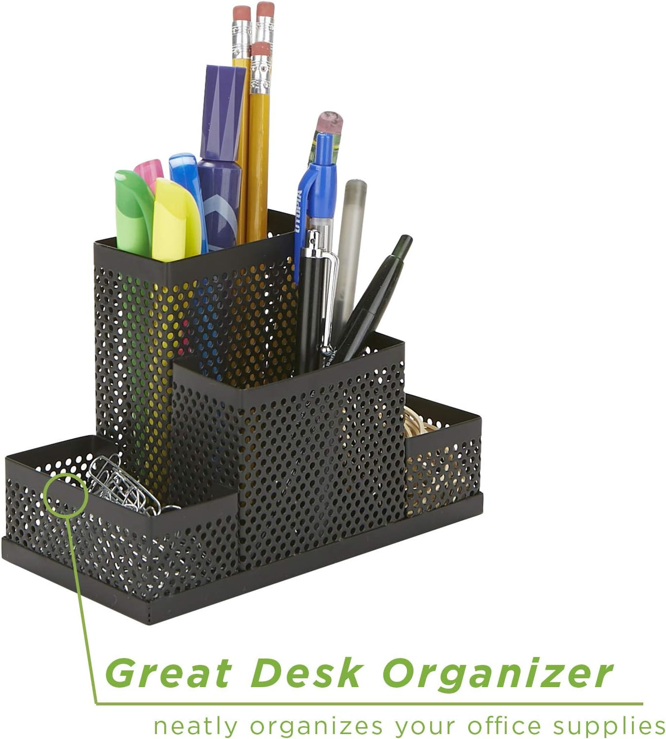 Mind Reader Desk Organizer [4-Compartment, 2-Piece Same Set] – Supplies and Acce