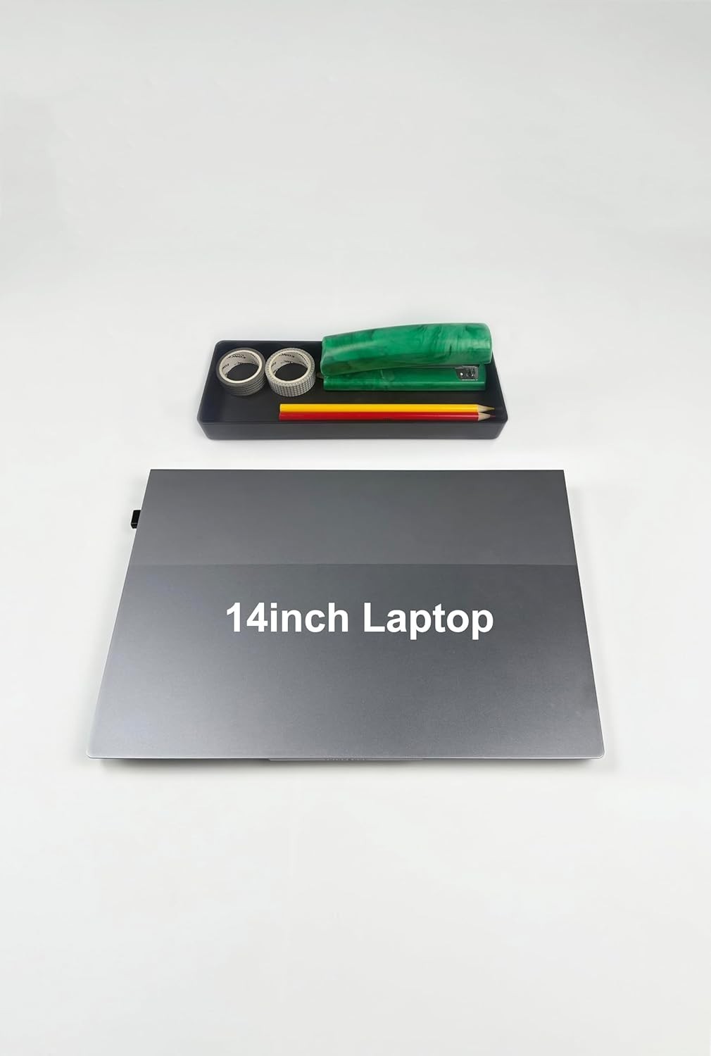 Elegant Plastic Half Accessory Tray for Efficient Workspace Organization, Black