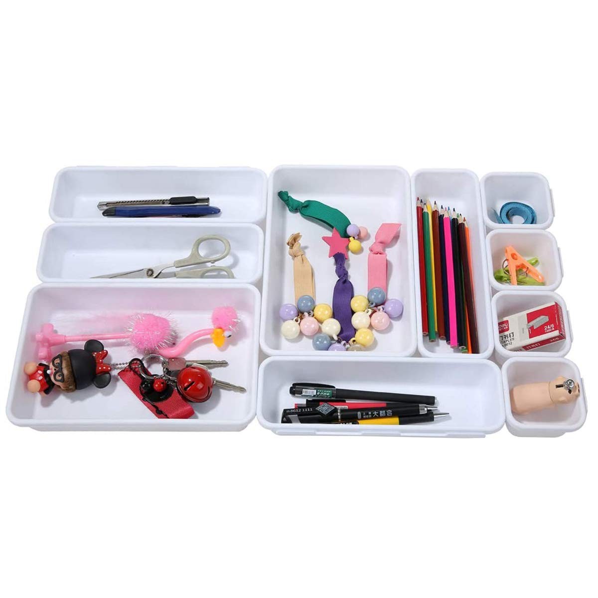 Backerysupply Interlocking Desk Drawer Organizer Separators for White