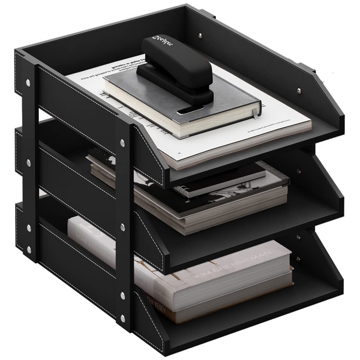 Leather Desk 13.8 inches (L) x 12 (W) x 10.8 (H), Black
