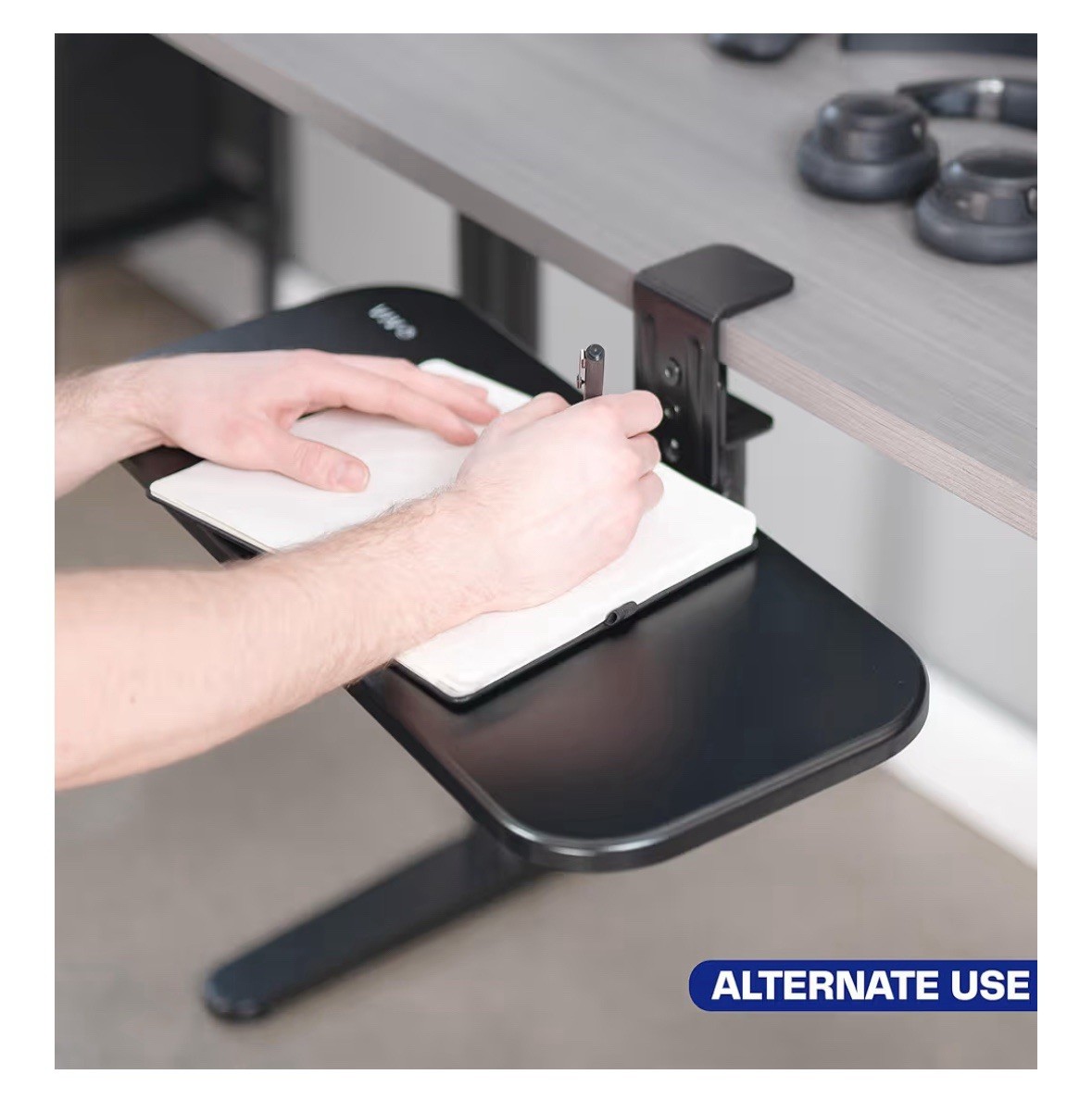 VIVO Clamp On Keyboard Tray 23×10 Rotating Under Desk Ergonomic Black