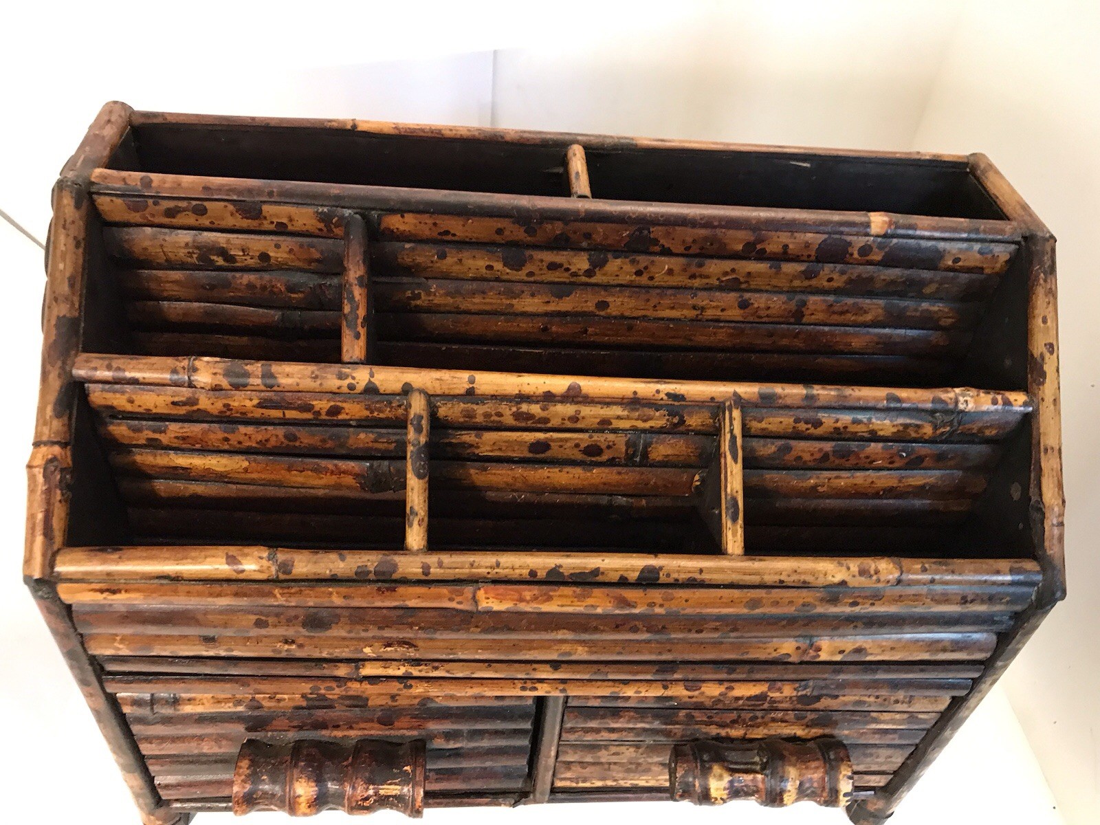 Vintage Bambo Desk Top Organizer 12x10x6”