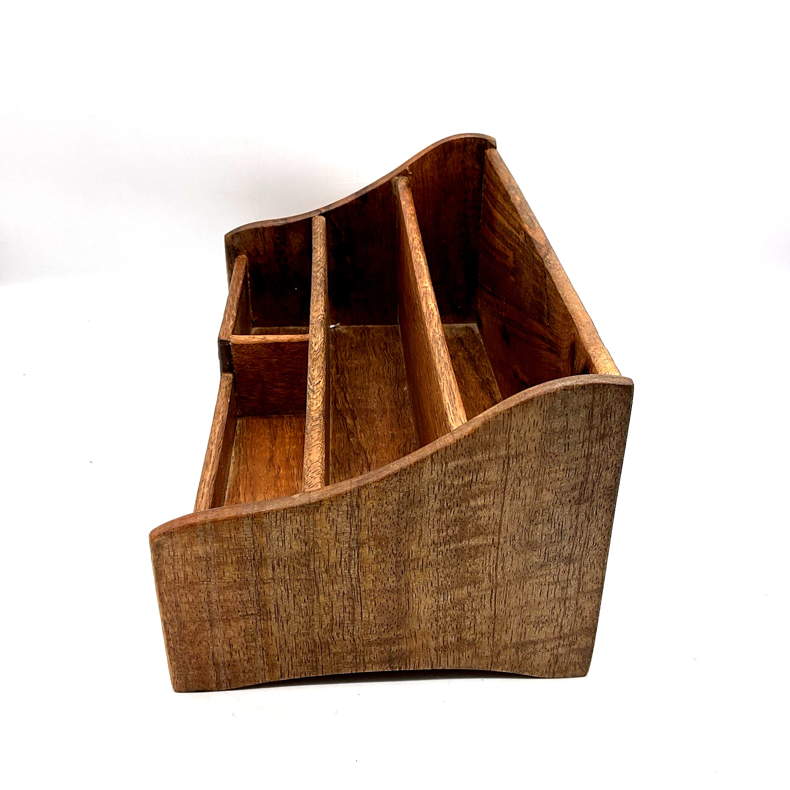 Wooden Handcrafted Three Tier, Four Dividers Desk, Mail, Letter Organizer India