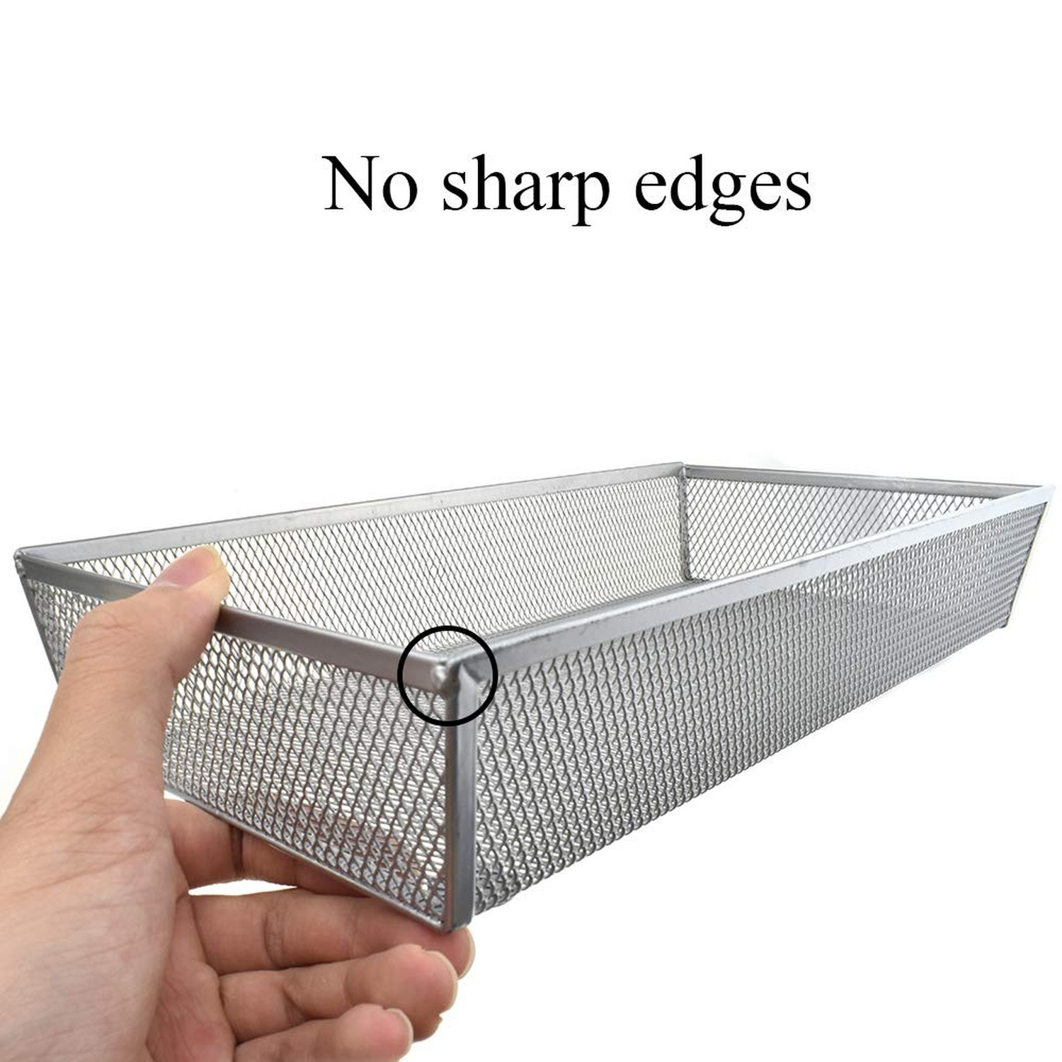 HAHIYO Stackable Mesh Tray Cup 12 x 6 x 2 inches Sturdy Container for Desk Dr…