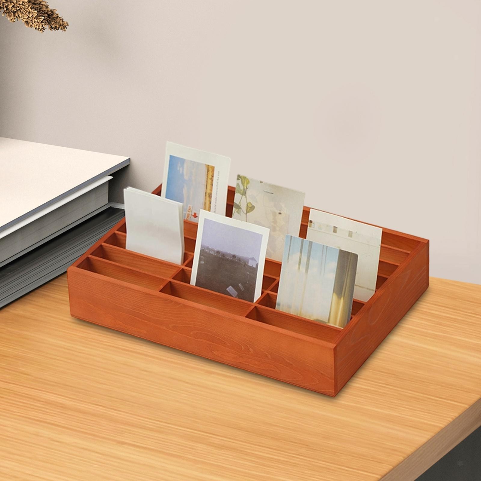 Wooden Phones Storage Box 18 Grid Rack Creative Organizing Finishing Grid
