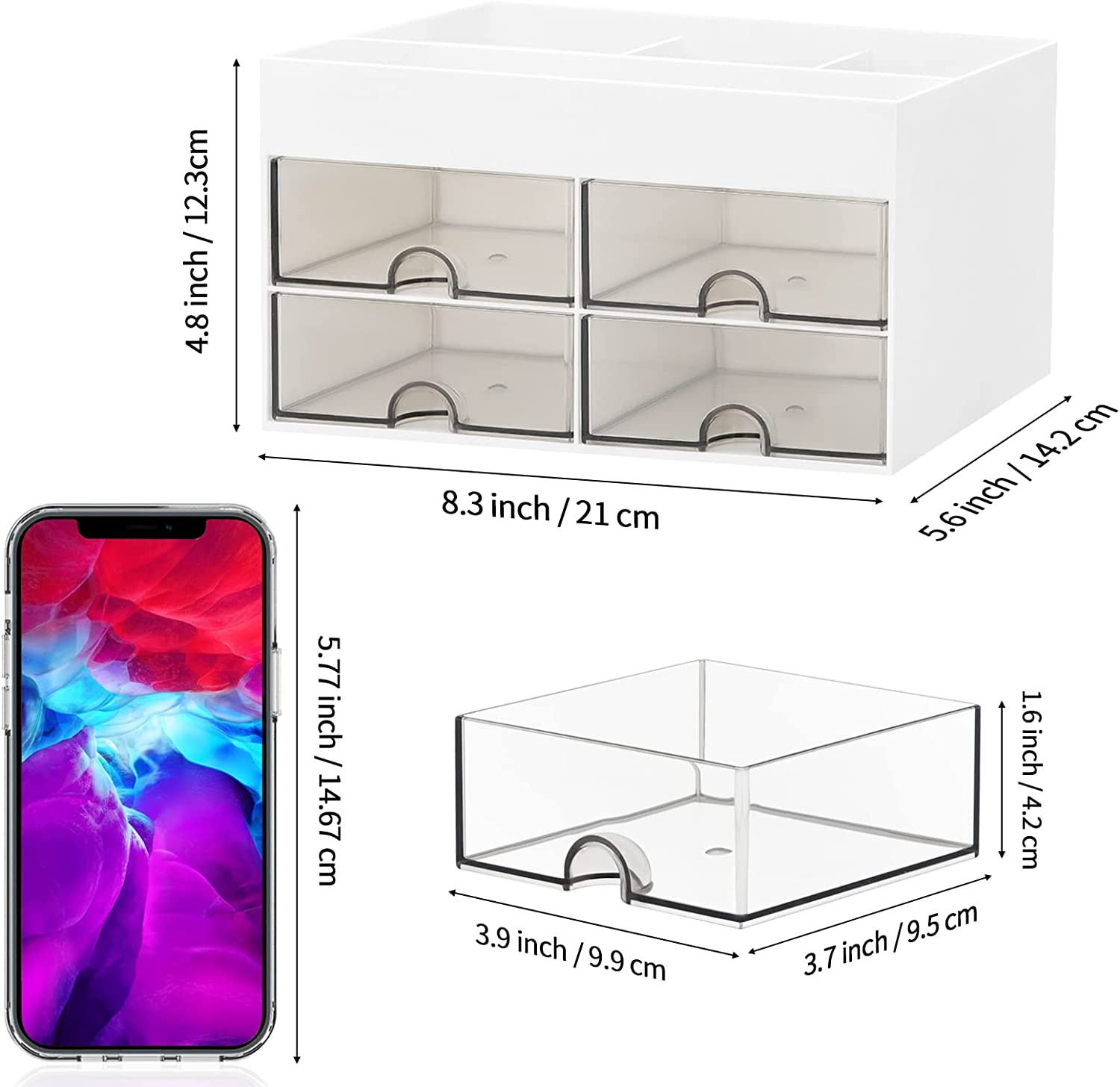 Desktop Organizer with Drawer, Accessories Stationary Organizer Desk