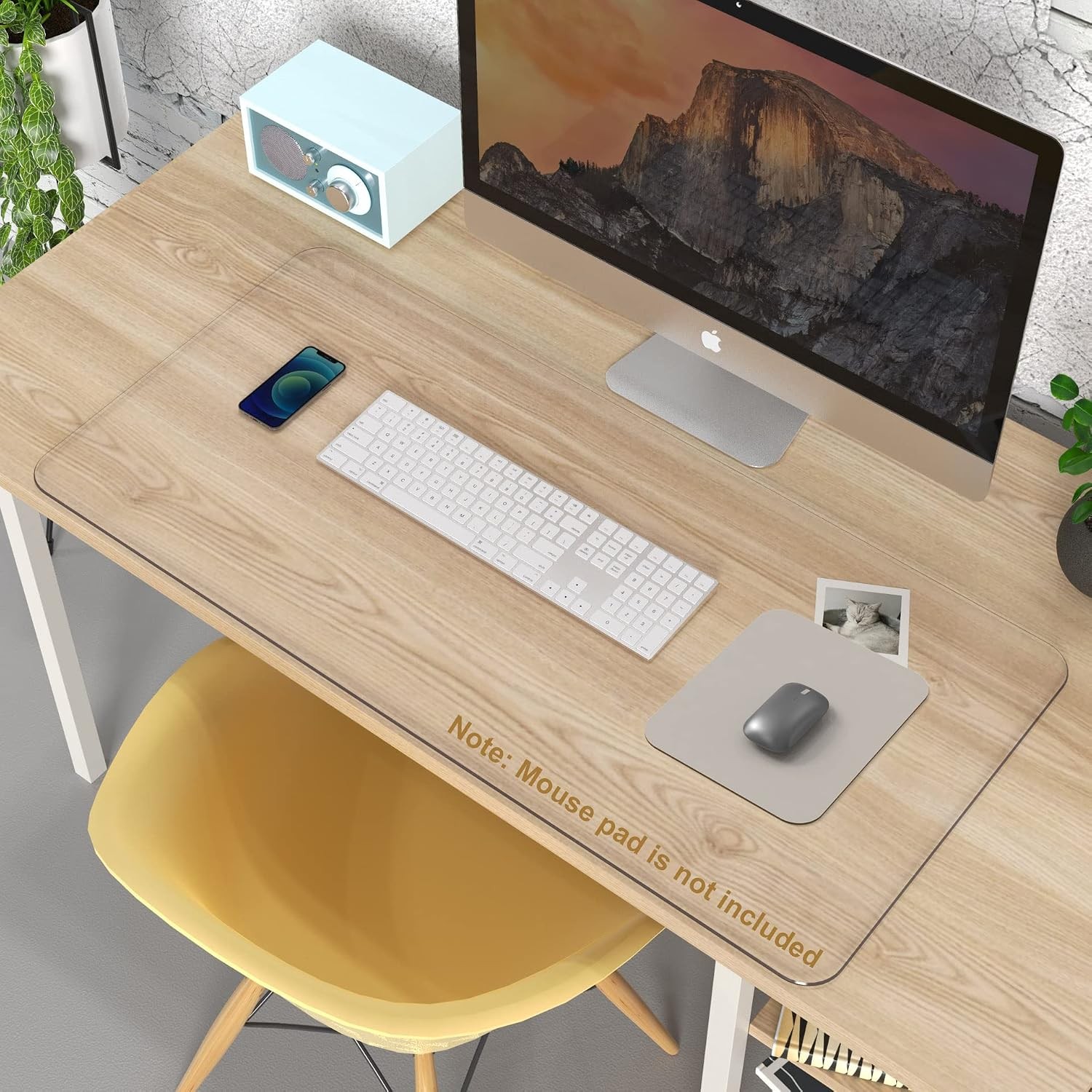 Clear Writing Desk Pad, 24’’x17” Heat Resistant Waterproof PVC Round Edge