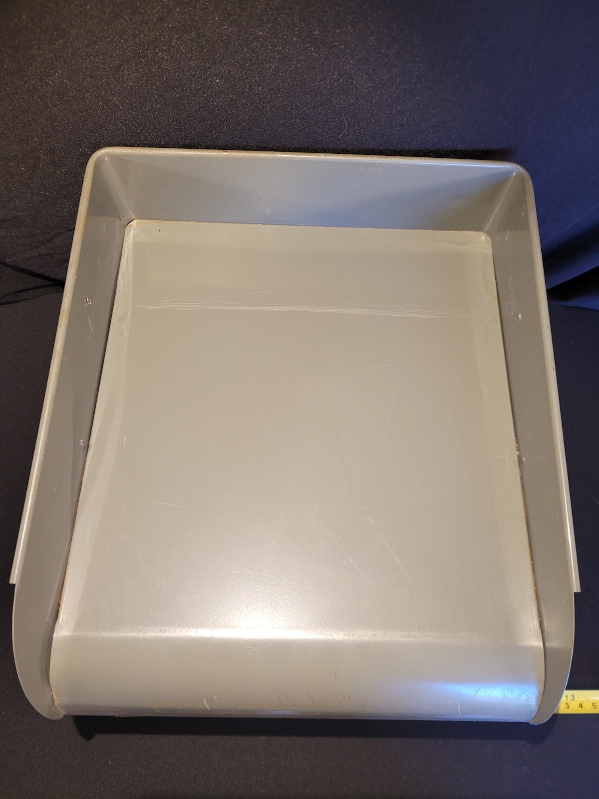 Vintage Globe-Wernicke 2-Tier Paper Tray Desk Organizer Gray Metal In/Out