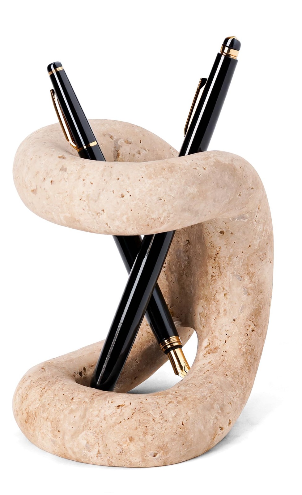 Marble Pen Holder for Desk 4 Inch Travertine Pencil Holder for Desk Accessori…
