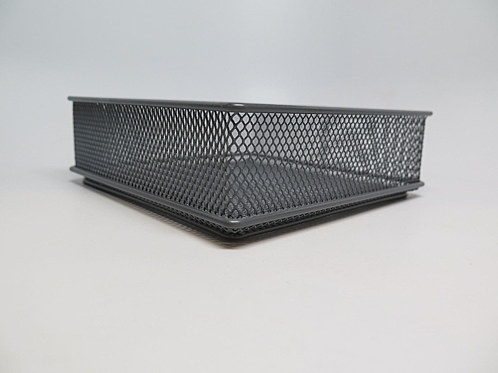 Gray Wire Basket Desk Organizer Desktop Drawer Office Home Bin 6” W x 6”L 2”H
