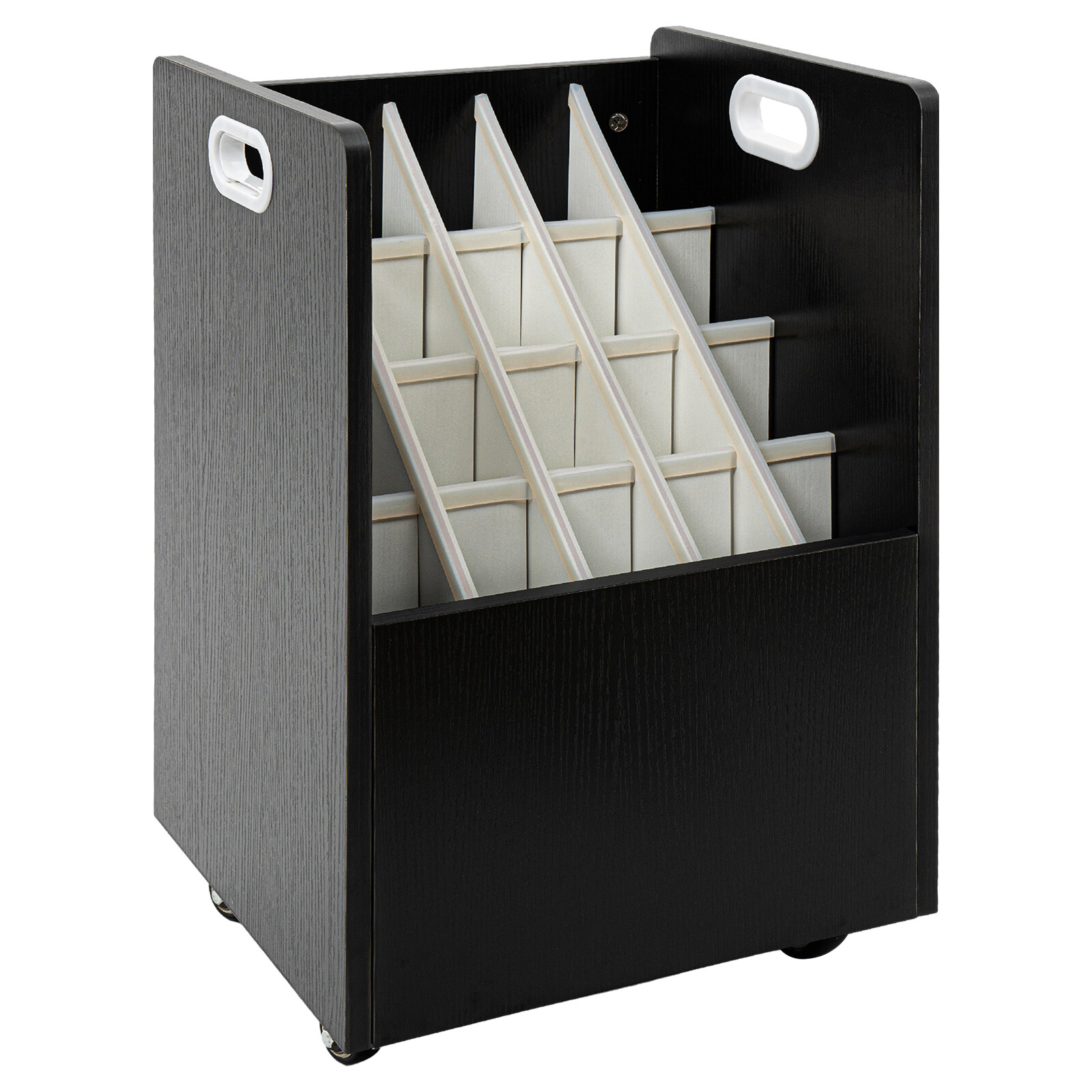 Mobile Roll File Organizer Cart, 20-Slot File Holder w/ Wheels, Compartment Cart