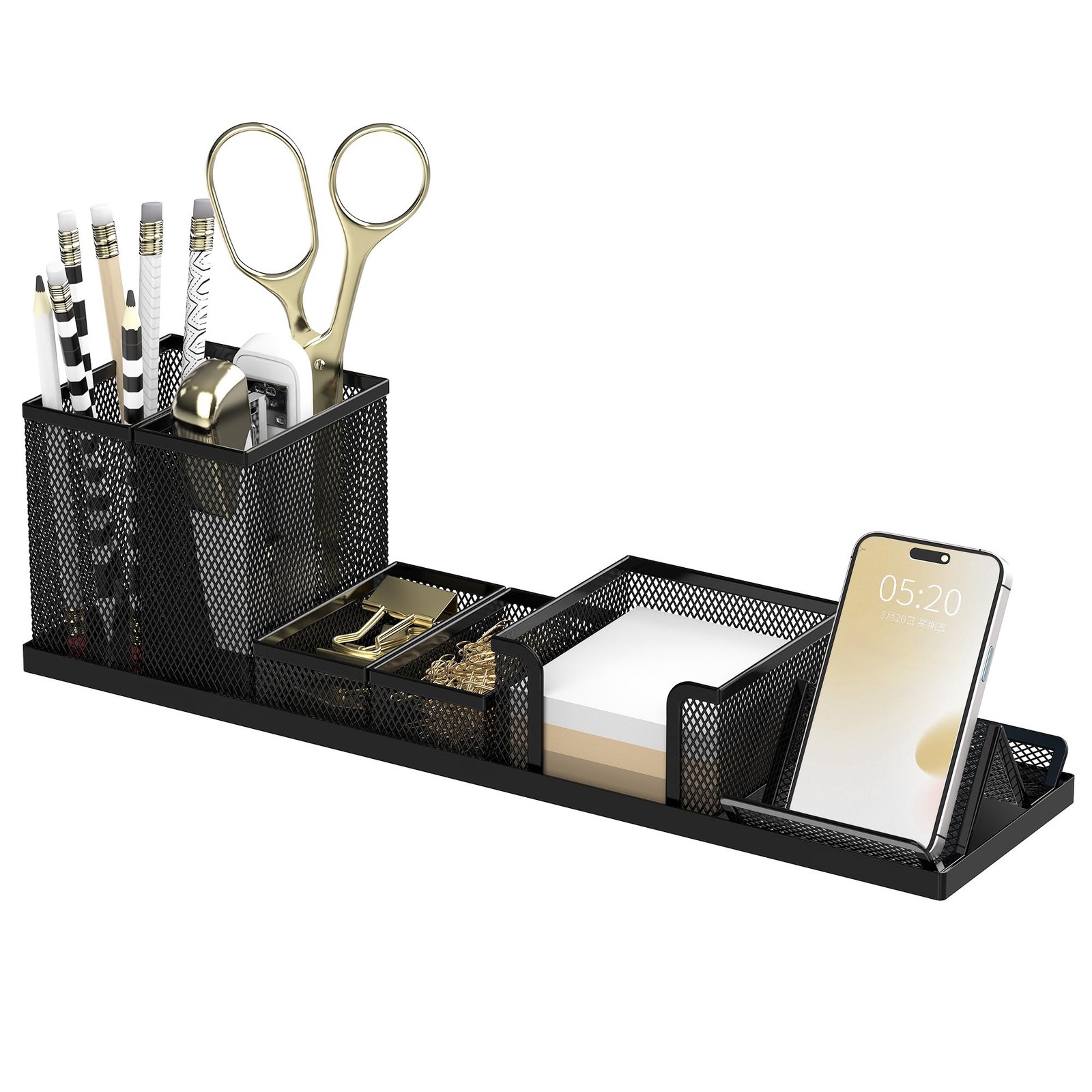 SUPEASY Pen Holder for Desk, 6 Piece Mesh Desk Organizer Set for Office Organiza