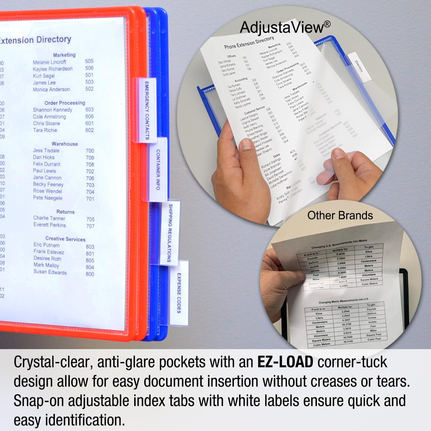 Ultimate Office Adjustaview 10-Pocket Wall Reference Organizer with Easy-Load Po