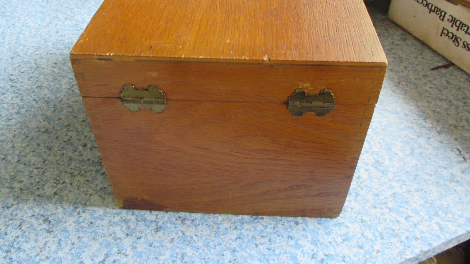 Vintage Globe Wernicke Wood Index Card File Box No 7410-C Peerless Tray