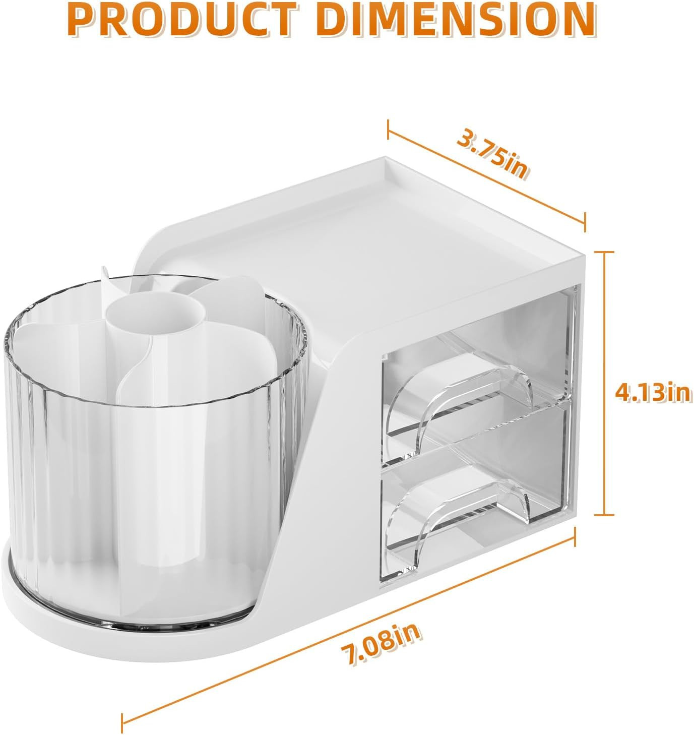 Desk Organizer with 2 Drawer, 360°Rotating Pen Holder, Desk Organizers and Acces