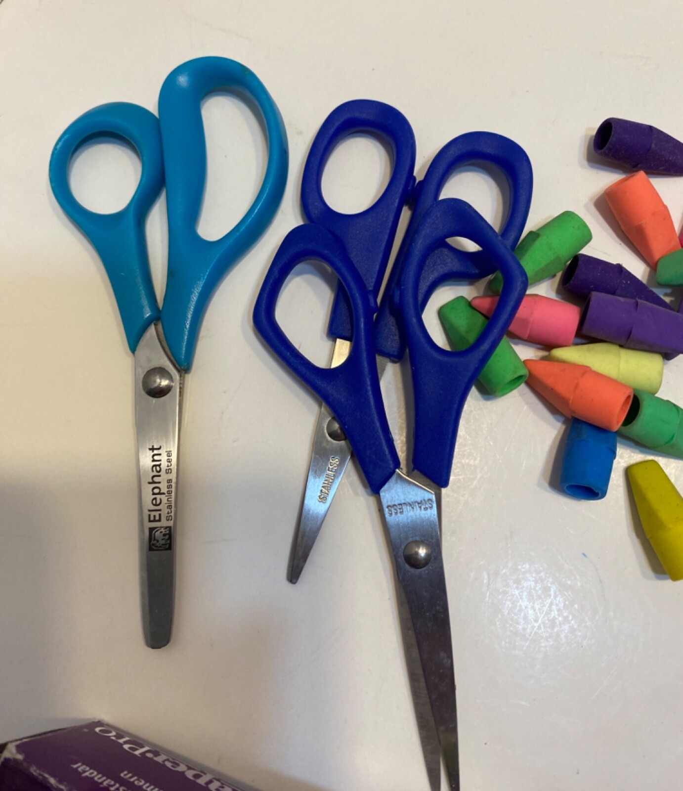 Various Office Supply Lot Erasers Pencil Staples Remover Post Its Scissors