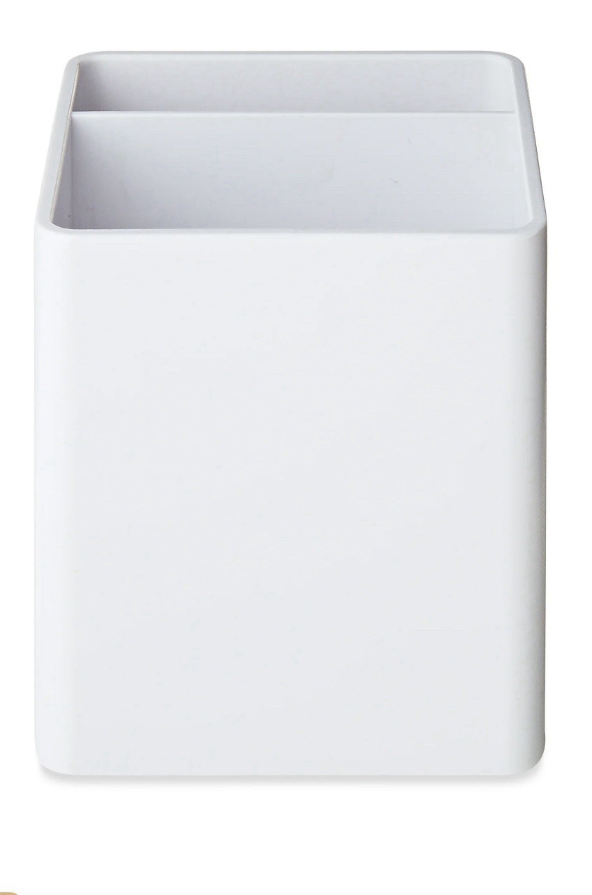 Pen and Gear White Plastic Pencil Holder Desk Organizer 2 PACK
