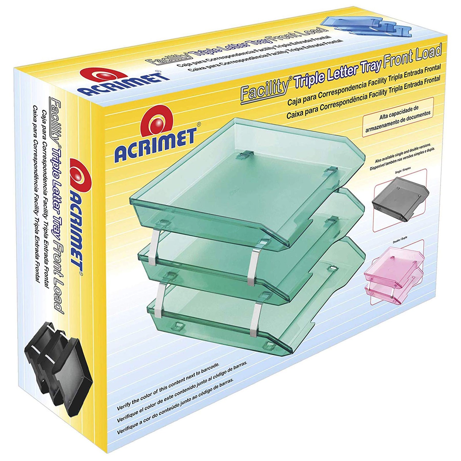 Facility 3 Tier Letter Tray, Front Load, Letter Size/A4, Desktop File Organiz…