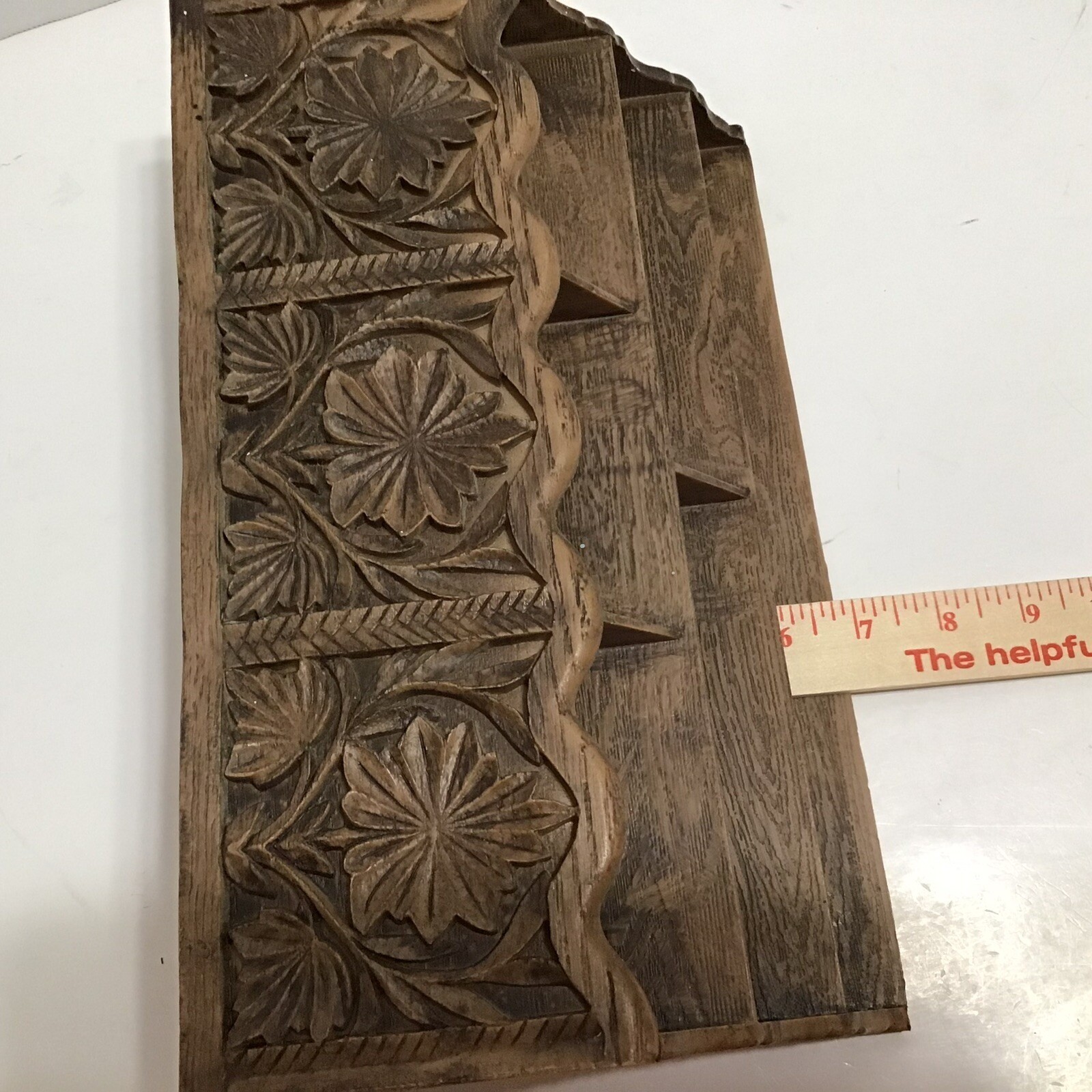 Vintage style Wood Desk Organizer Boho Style Letter Holder Hang Or Sit
