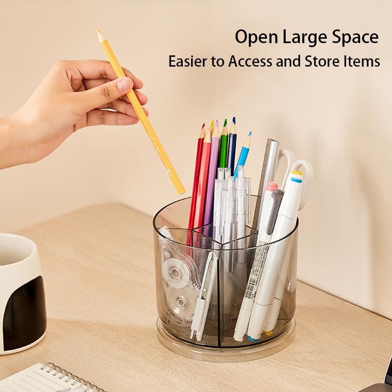SSYYGET 360° Rotating Makeup Brush Holder Organizer, Clear Spinning Pen &…