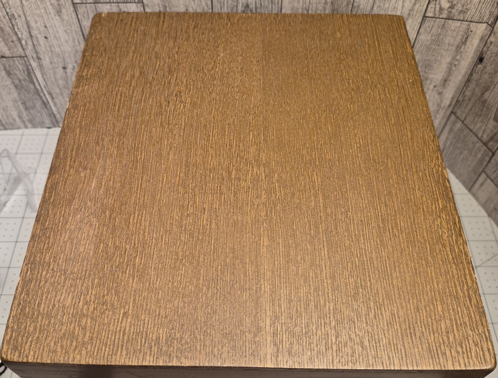 Vtg Napa Valley PSI Oak Wooden Desk-Top Card/File Box 10″ L x 9″ W x 6 1/2″