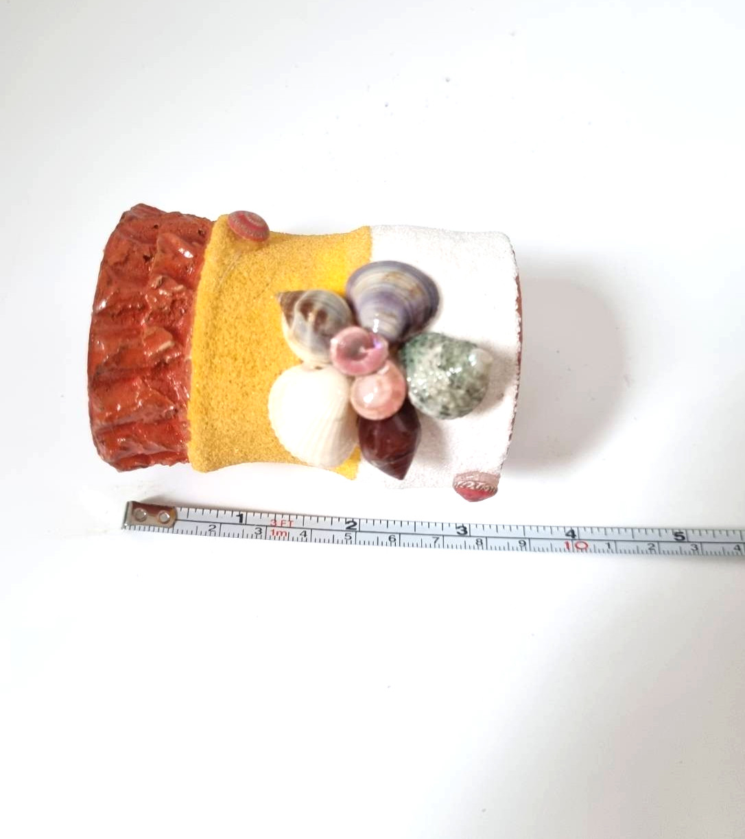 Seashell Pen Pencil Holder Craft Beach Coastal Desk Organizer Shell Art Cup 3″