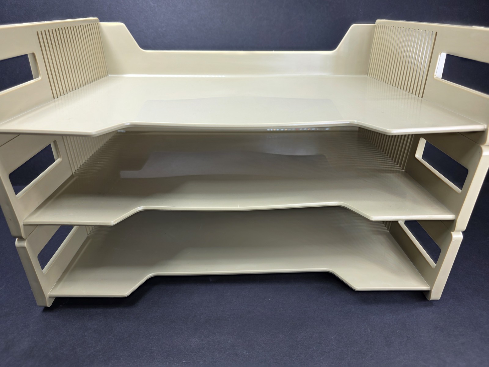 Eldon Office Products 1960’s 3-Tier File Paper Holder Beige Tan Plastic Vtg 1969