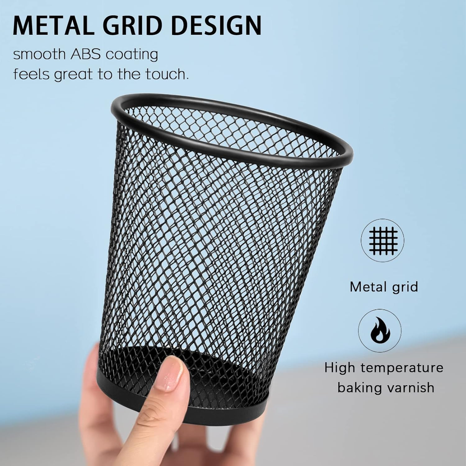 Pen Holder for Desk Mesh Pen Cups Metal Pencil Holder 12 Packs Desk Organizers a