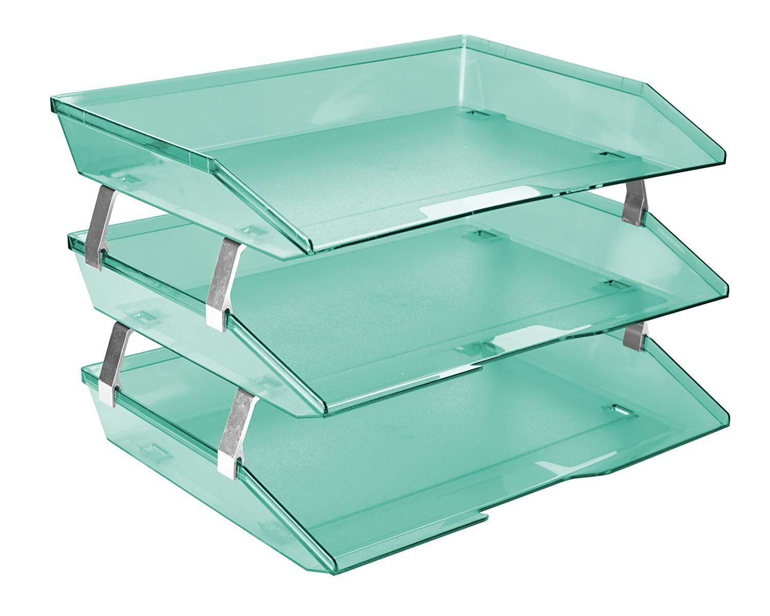 Acrimet Facility 3 Tiers Triple Letter Tray (Clear Green Color)