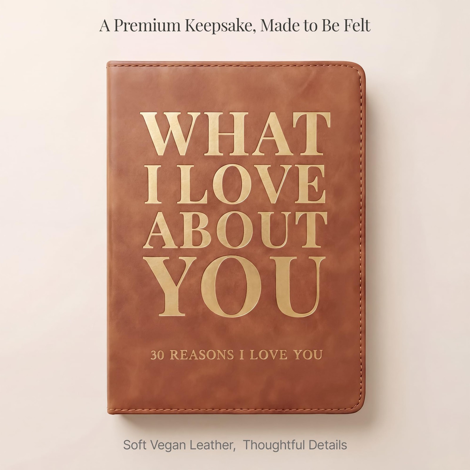 YOELOVE What I Love About You Leather Book – 30 Reasons Why I You, Brown