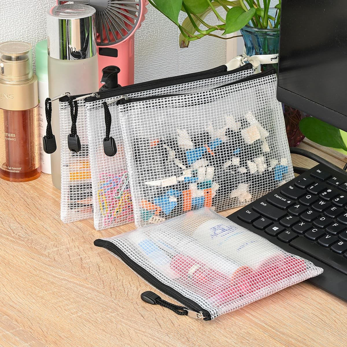 20pcs Mesh Zipper Pouch Bags, Multipurpose Waterproof Organization Storage Ba…