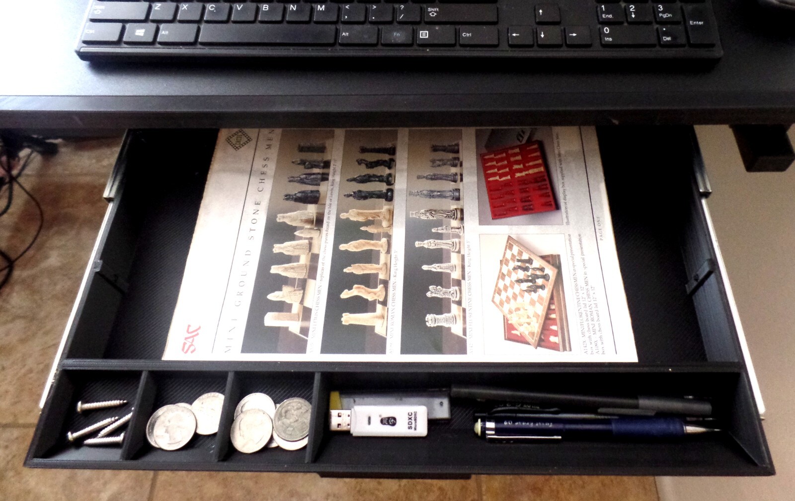 Large Under Desk Pencil Drawer with Ball bearing Guides Tray Organizer Slides