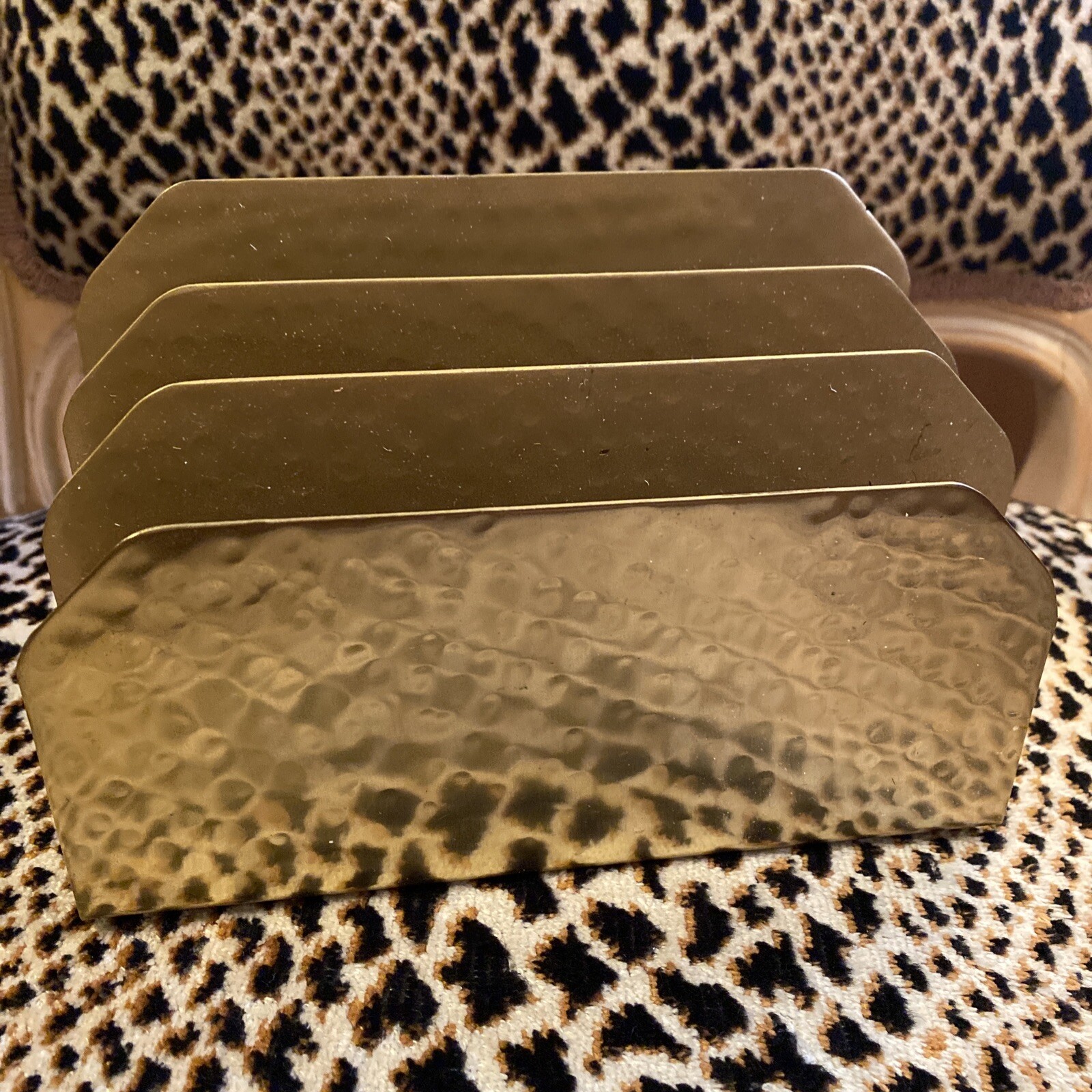 Nate Berkus Letter Sorter Brass Tone Hammered Desk Organizer