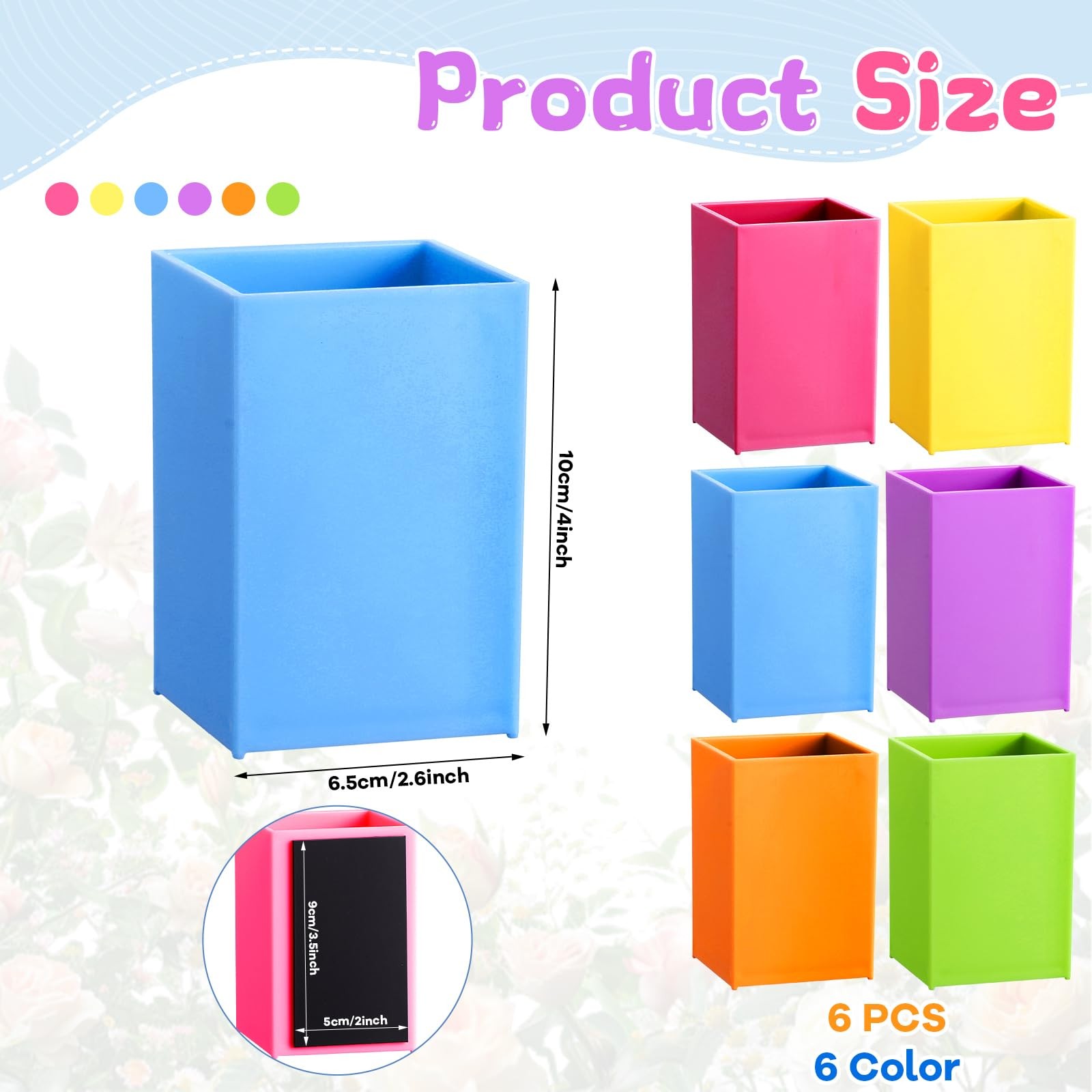6 Pcs Classroom Magnetic Storage Boxes Containers Colorful