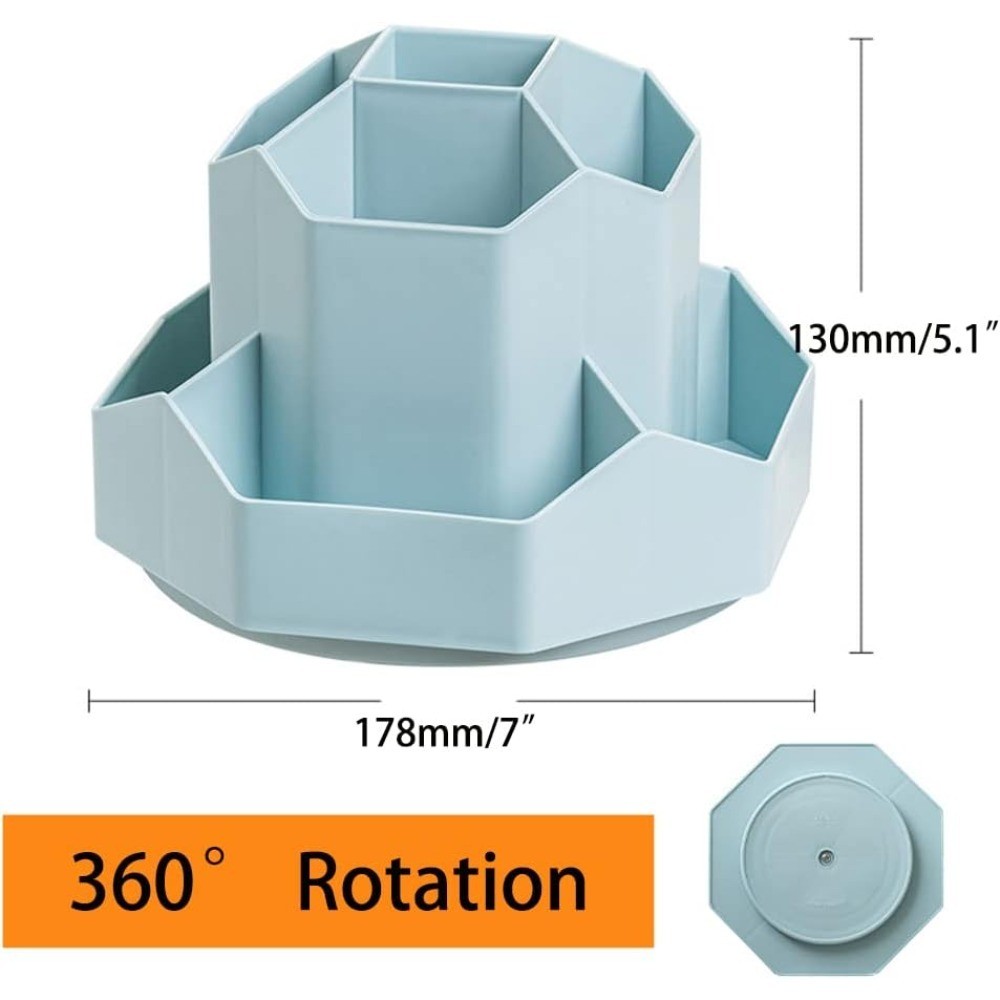 Rotating Art Supply Storage Organizer,Pencil Holder with 9 Compartment, Pen